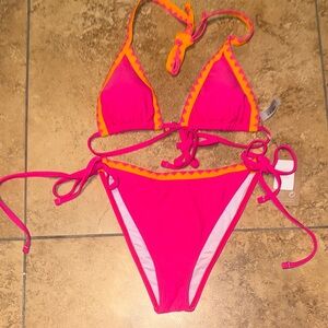 Vibrant Pink and Orange Bikini